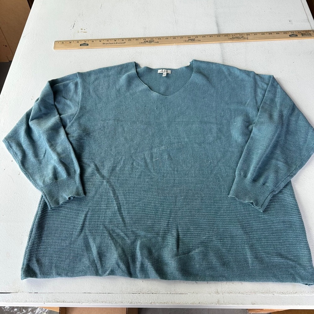 Ella Moss, Ladies,‎ Long Sleeve, V-Neck, Blue/gray Size 2X